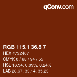 カラーコード: RGB 115.1 36.8 7 | qconv.com