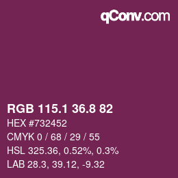 カラーコード: RGB 115.1 36.8 82 | qconv.com