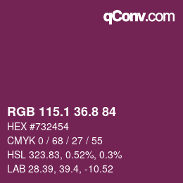 カラーコード: RGB 115.1 36.8 84 | qconv.com