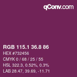 カラーコード: RGB 115.1 36.8 86 | qconv.com