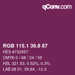 カラーコード: RGB 115.1 36.8 87 | qconv.com