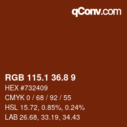 Color code: RGB 115.1 36.8 9 | qconv.com