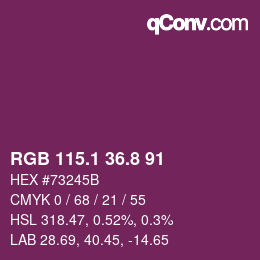 カラーコード: RGB 115.1 36.8 91 | qconv.com
