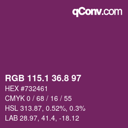 カラーコード: RGB 115.1 36.8 97 | qconv.com