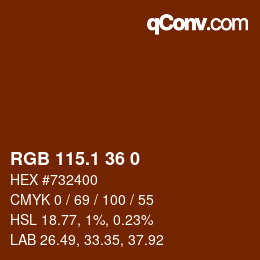 カラーコード: RGB 115.1 36 0 | qconv.com
