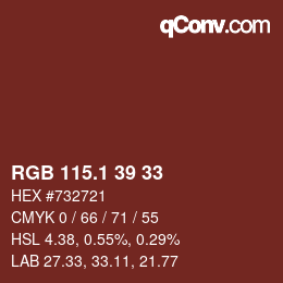 カラーコード: RGB 115.1 39 33 | qconv.com