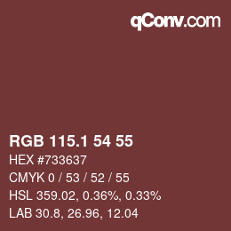 カラーコード: RGB 115.1 54 55 | qconv.com