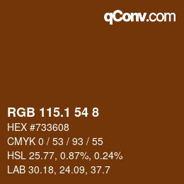 カラーコード: RGB 115.1 54 8 | qconv.com