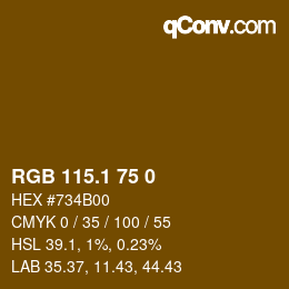 カラーコード: RGB 115.1 75 0 | qconv.com