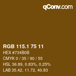 カラーコード: RGB 115.1 75 11 | qconv.com