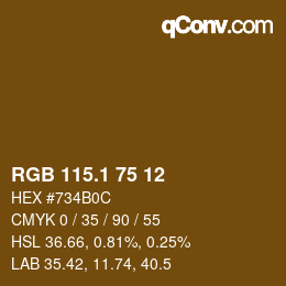 カラーコード: RGB 115.1 75 12 | qconv.com