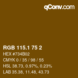 カラーコード: RGB 115.1 75 2 | qconv.com