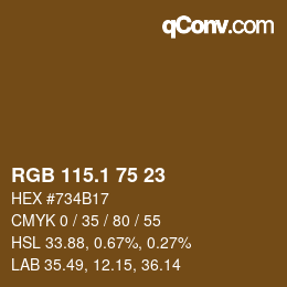 カラーコード: RGB 115.1 75 23 | qconv.com