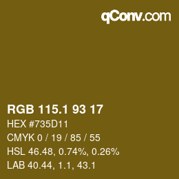 カラーコード: RGB 115.1 93 17 | qconv.com