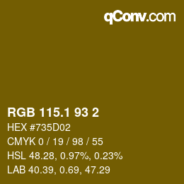 カラーコード: RGB 115.1 93 2 | qconv.com