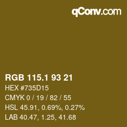 カラーコード: RGB 115.1 93 21 | qconv.com