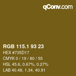 カラーコード: RGB 115.1 93 23 | qconv.com