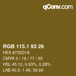 カラーコード: RGB 115.1 93 26 | qconv.com