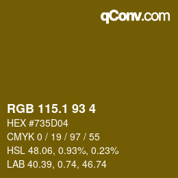 カラーコード: RGB 115.1 93 4 | qconv.com
