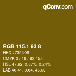 カラーコード: RGB 115.1 93 8 | qconv.com