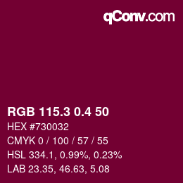 カラーコード: RGB 115.3 0.4 50 | qconv.com
