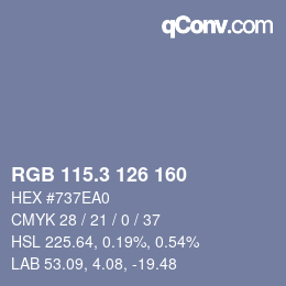 カラーコード: RGB 115.3 126 160 | qconv.com