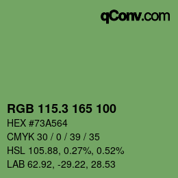 カラーコード: RGB 115.3 165 100 | qconv.com