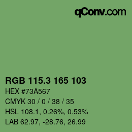 カラーコード: RGB 115.3 165 103 | qconv.com