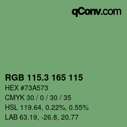 カラーコード: RGB 115.3 165 115 | qconv.com