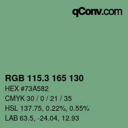 カラーコード: RGB 115.3 165 130 | qconv.com