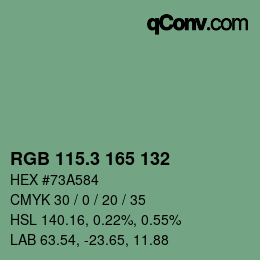 カラーコード: RGB 115.3 165 132 | qconv.com