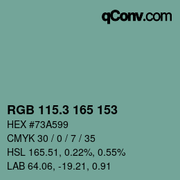 カラーコード: RGB 115.3 165 153 | qconv.com