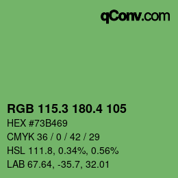 カラーコード: RGB 115.3 180.4 105 | qconv.com