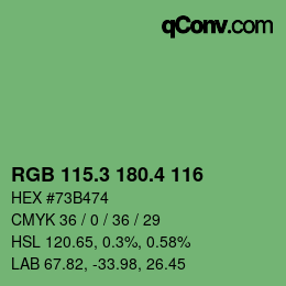 カラーコード: RGB 115.3 180.4 116 | qconv.com