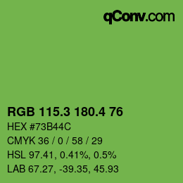 カラーコード: RGB 115.3 180.4 76 | qconv.com