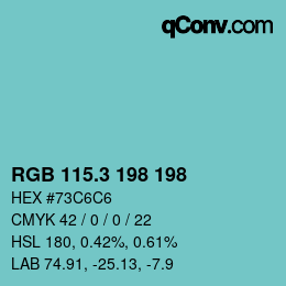 カラーコード: RGB 115.3 198 198 | qconv.com