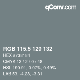 Color code: RGB 115.5 129 132 | qconv.com