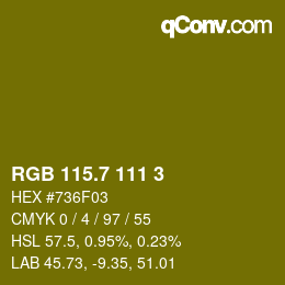 カラーコード: RGB 115.7 111 3 | qconv.com
