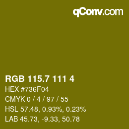 カラーコード: RGB 115.7 111 4 | qconv.com