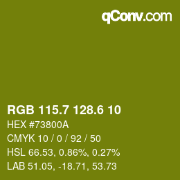 カラーコード: RGB 115.7 128.6 10 | qconv.com