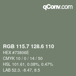 カラーコード: RGB 115.7 128.6 110 | qconv.com