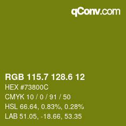 カラーコード: RGB 115.7 128.6 12 | qconv.com