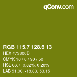 カラーコード: RGB 115.7 128.6 13 | qconv.com