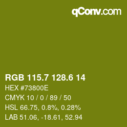 カラーコード: RGB 115.7 128.6 14 | qconv.com