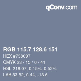 カラーコード: RGB 115.7 128.6 151 | qconv.com