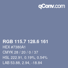 カラーコード: RGB 115.7 128.6 161 | qconv.com