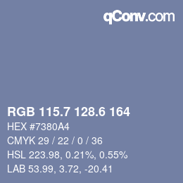 カラーコード: RGB 115.7 128.6 164 | qconv.com