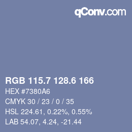 カラーコード: RGB 115.7 128.6 166 | qconv.com