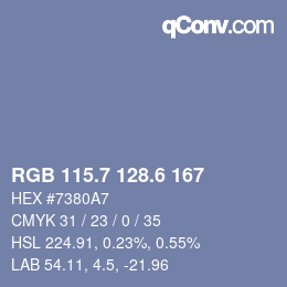 カラーコード: RGB 115.7 128.6 167 | qconv.com