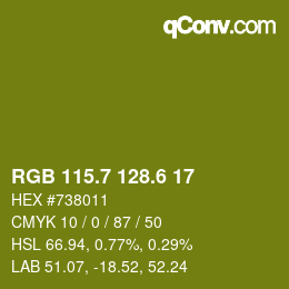 カラーコード: RGB 115.7 128.6 17 | qconv.com